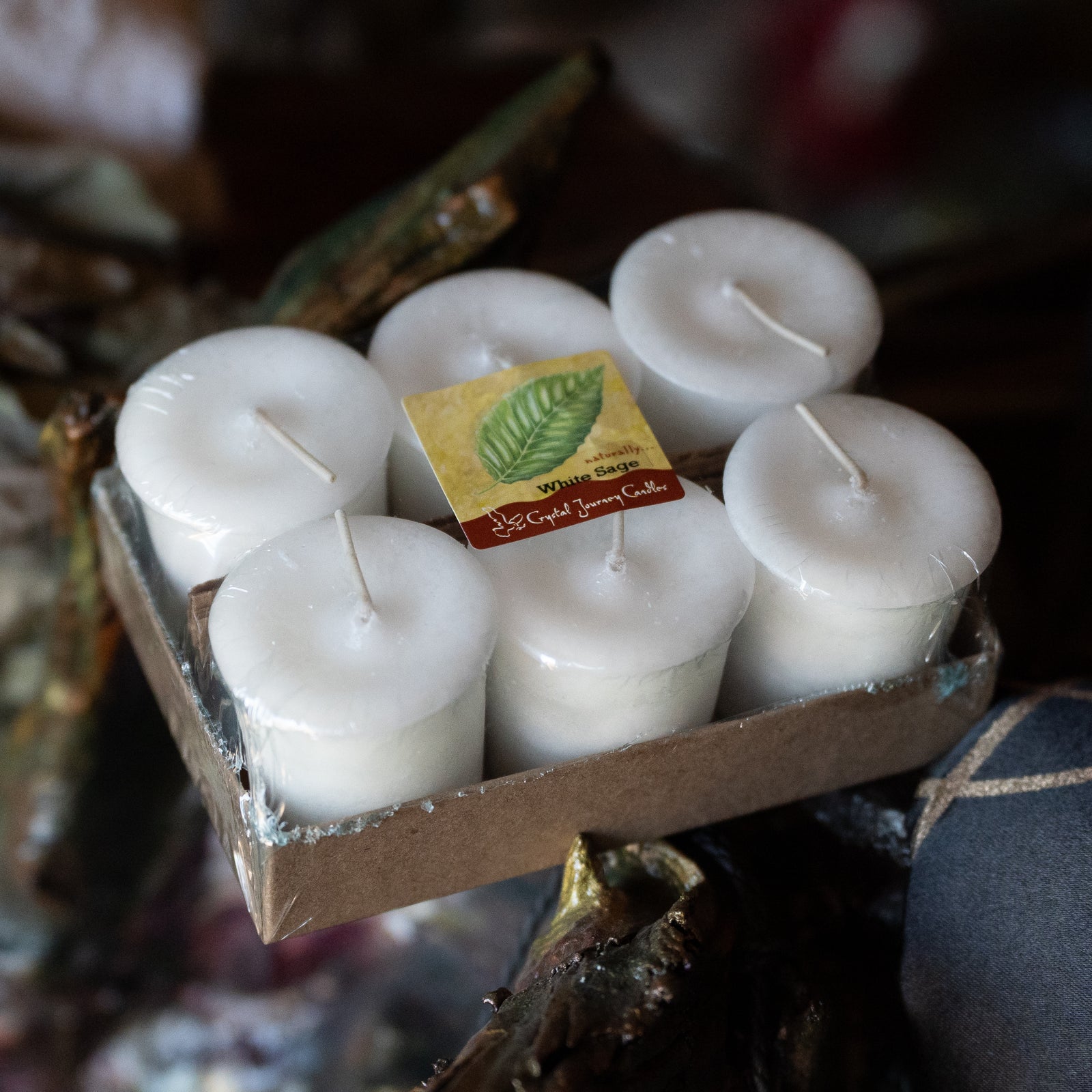 Herbal Votives - Box of 6 - White Sage