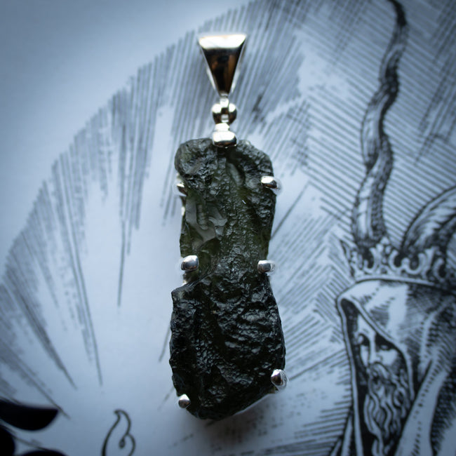 Moldavite Pendant (.925 Silver)