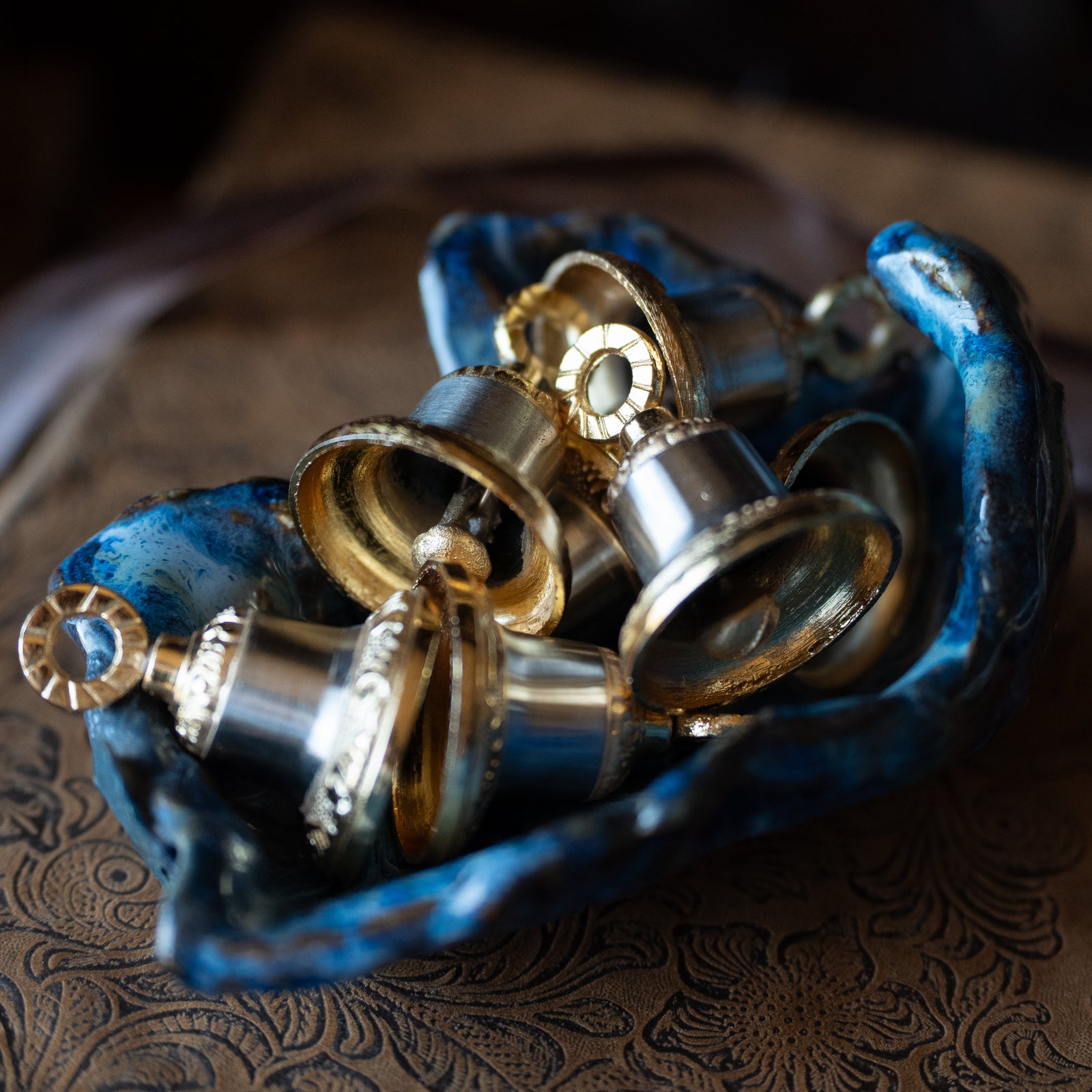 Carved Metal Bell (Gold Finish)