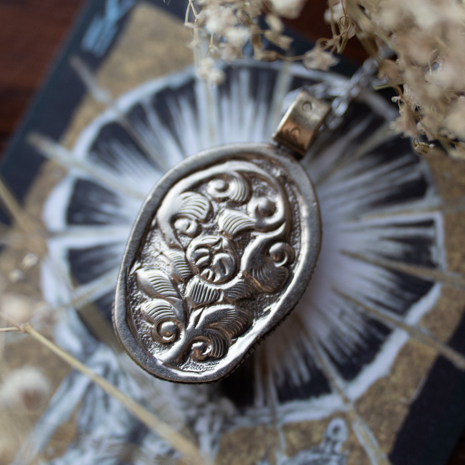 Hand-Carved Skull Pendant (Tibetan Silver)