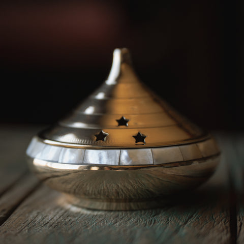 Tree of Life Brass Cone Burner