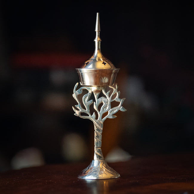 Tree of Life Brass Cone Burner