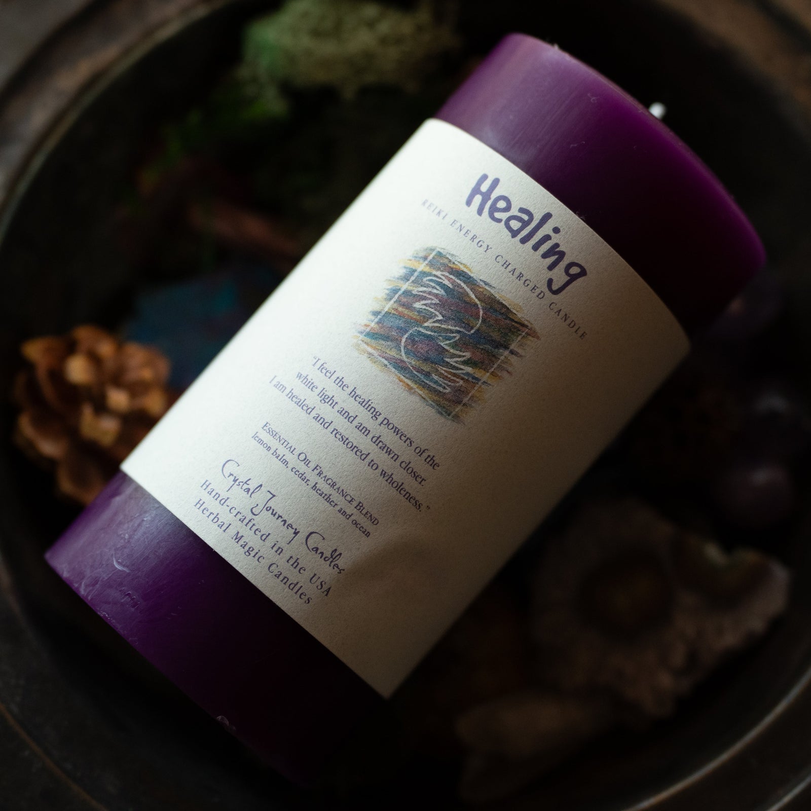Large Reiki Herbal Candle - Healing