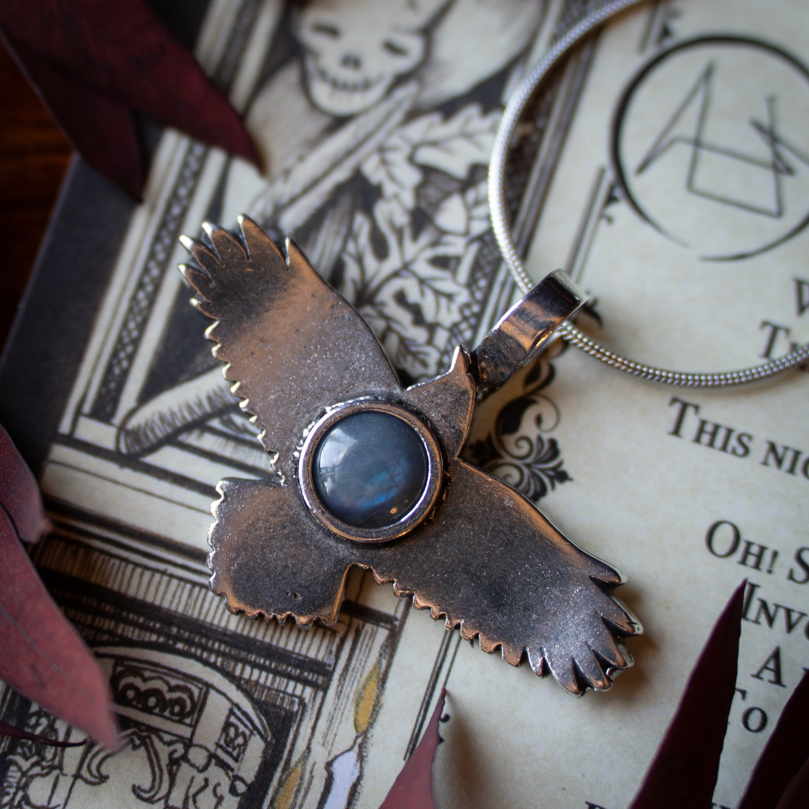 Raven Necklace w/ Labradorite