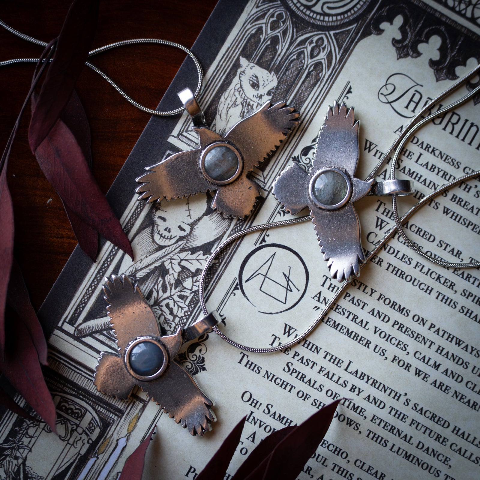 Raven Necklace w/ Labradorite