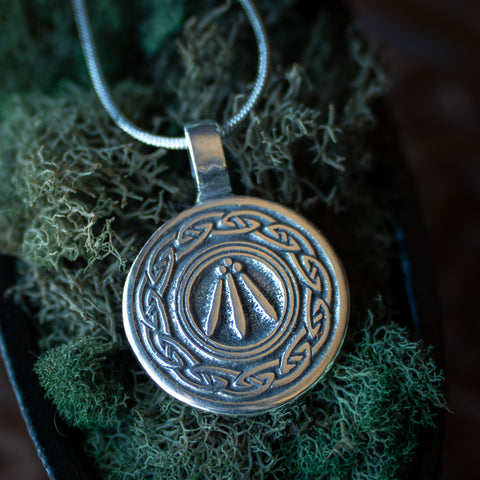 Pewter Sun & Moon Pendant w/ Chain