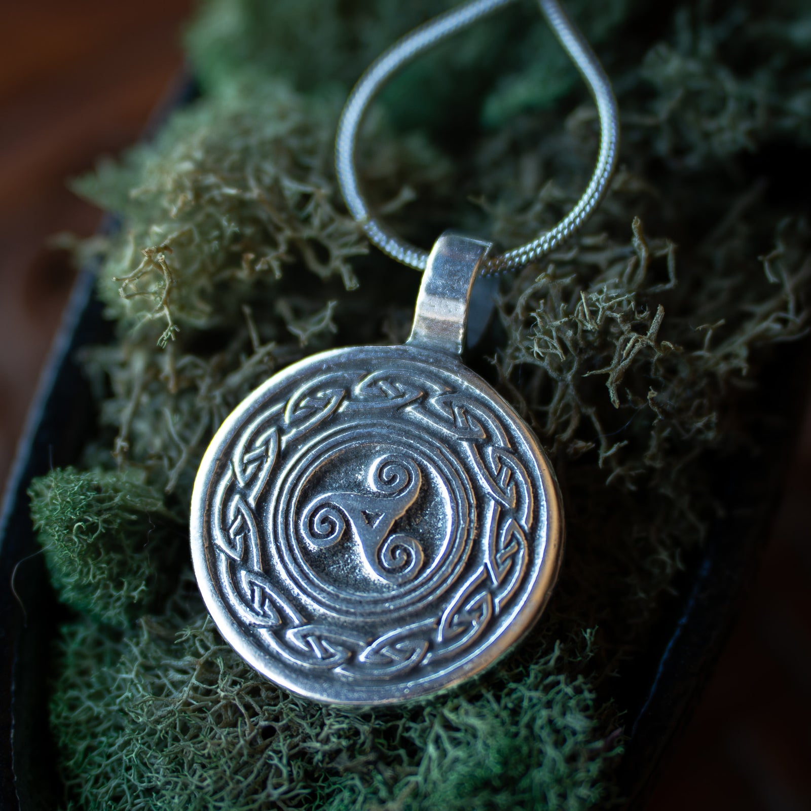 Pewter Awen Pendant w/ Chain