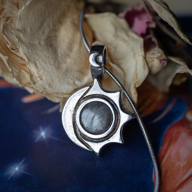 Sun & Moon Necklace w/ Labradorite