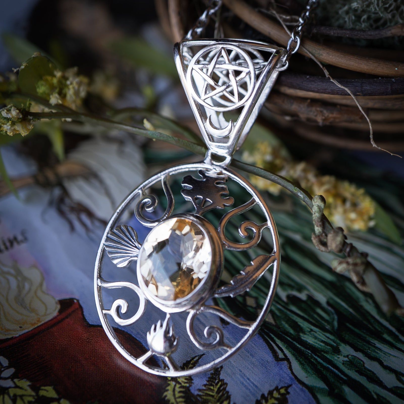 The 4 Elements Pendant (Citrine)(.925 Silver)