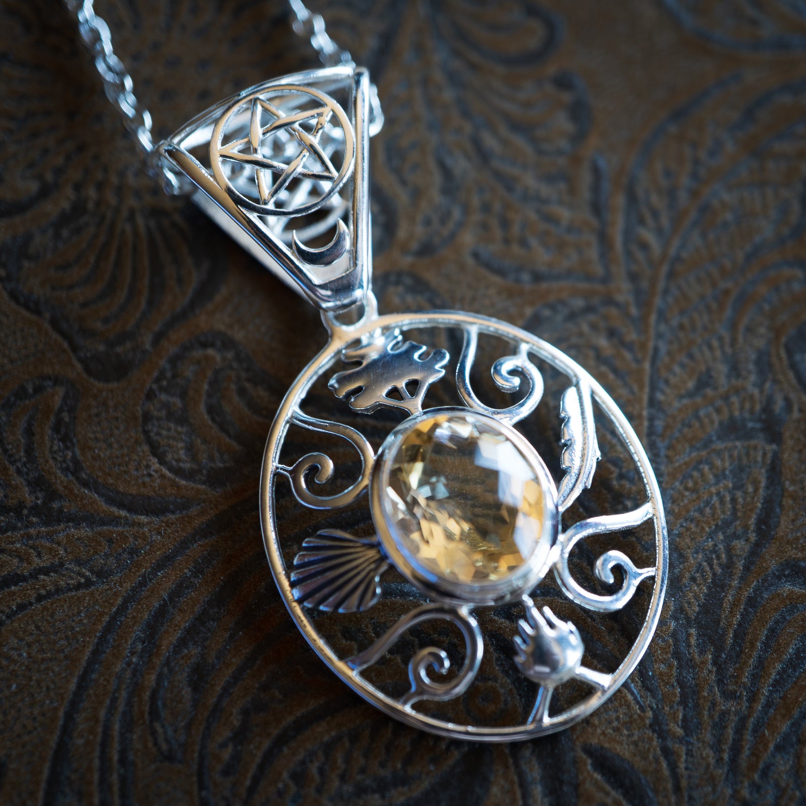 The 4 Elements Pendant (Citrine)(.925 Silver)