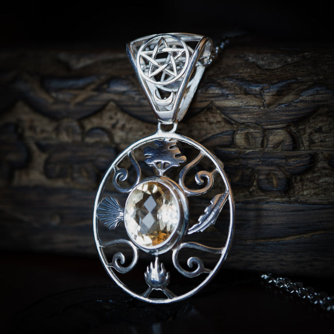 The 4 Elements Pendant (Citrine)(.925 Silver)