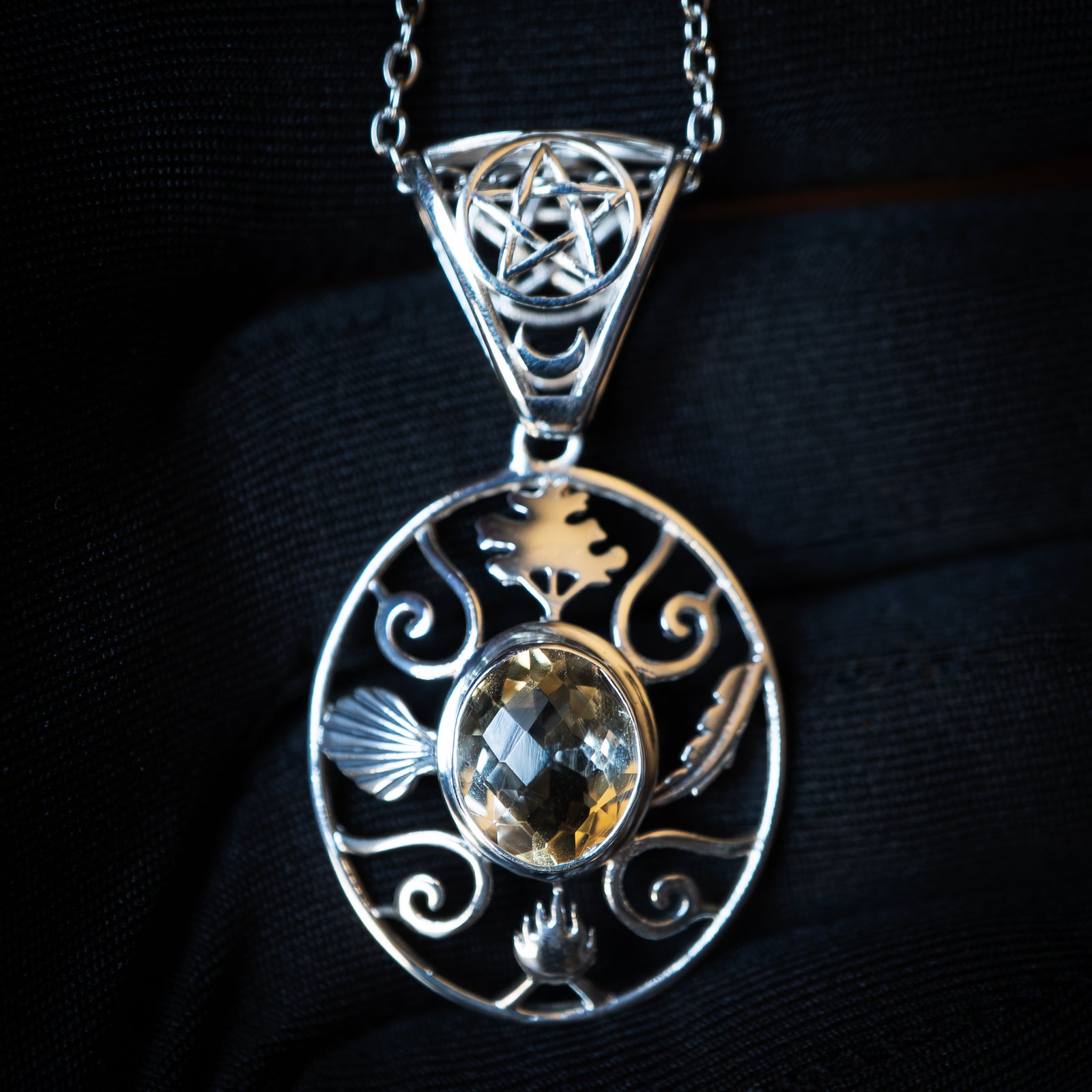 The 4 Elements Pendant (Citrine)(.925 Silver)