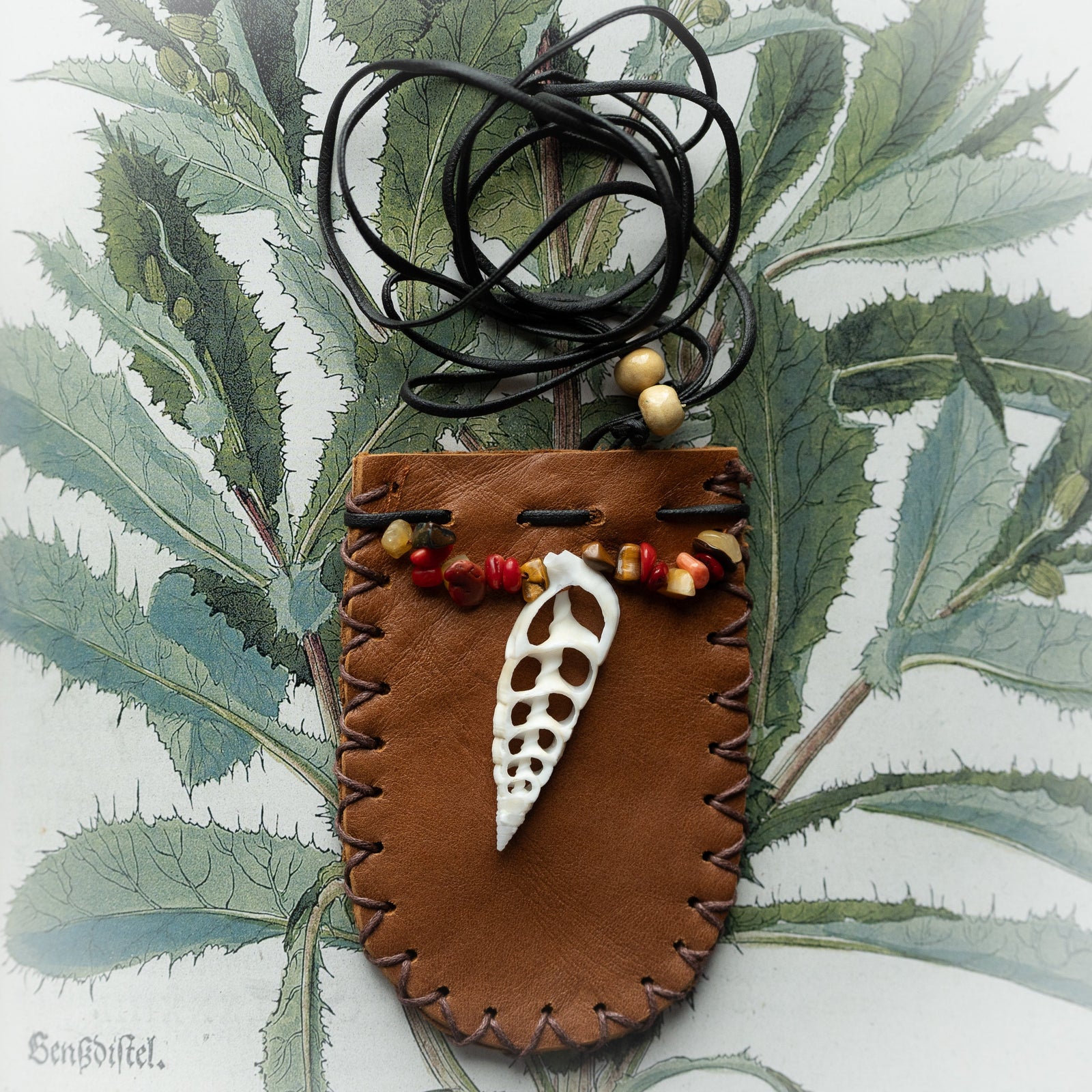 Leather & Shell Spell Pouch