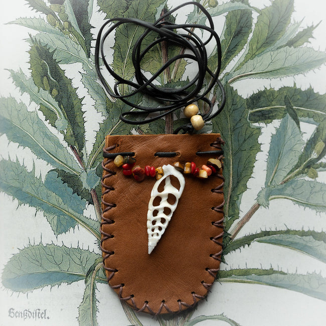 Leather & Shell Spell Pouch