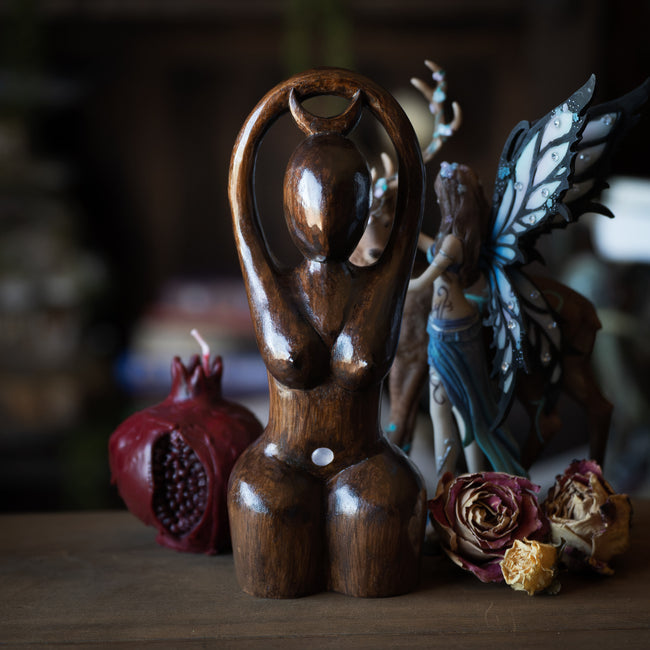 Exclusive Hand-Carved Goddess w/ Rose Quartz