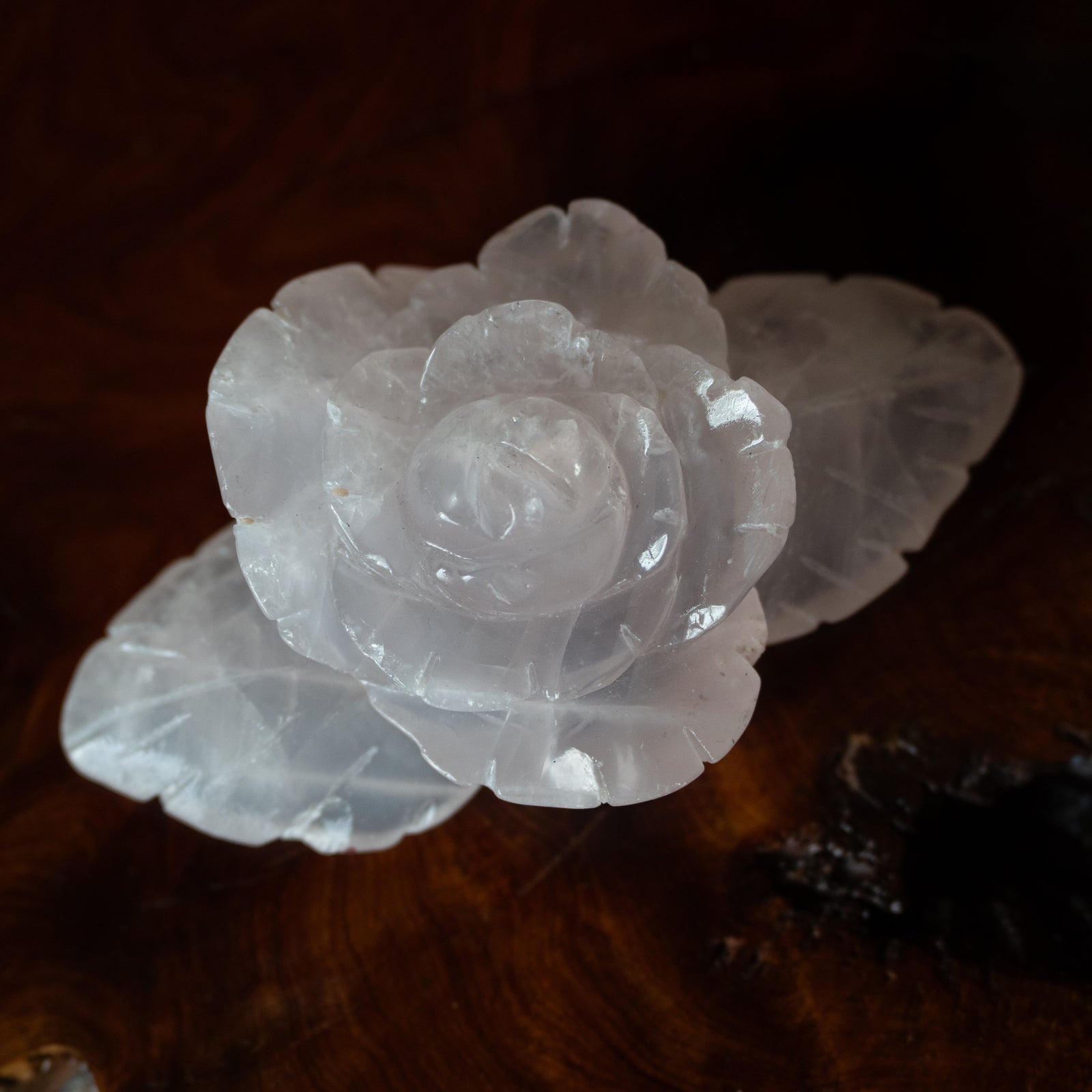 Rose Quartz Carved Rose