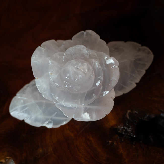 Rose Quartz Carved Rose