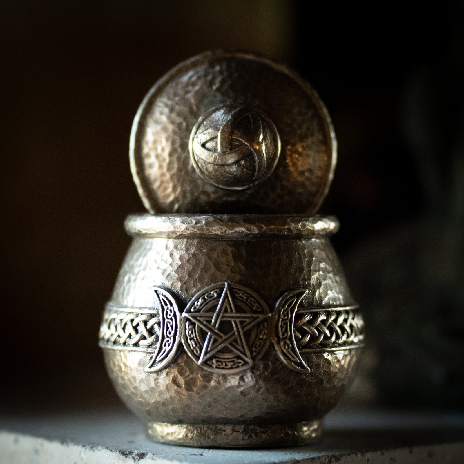 Triple Moon/Pentagram Altar Jar