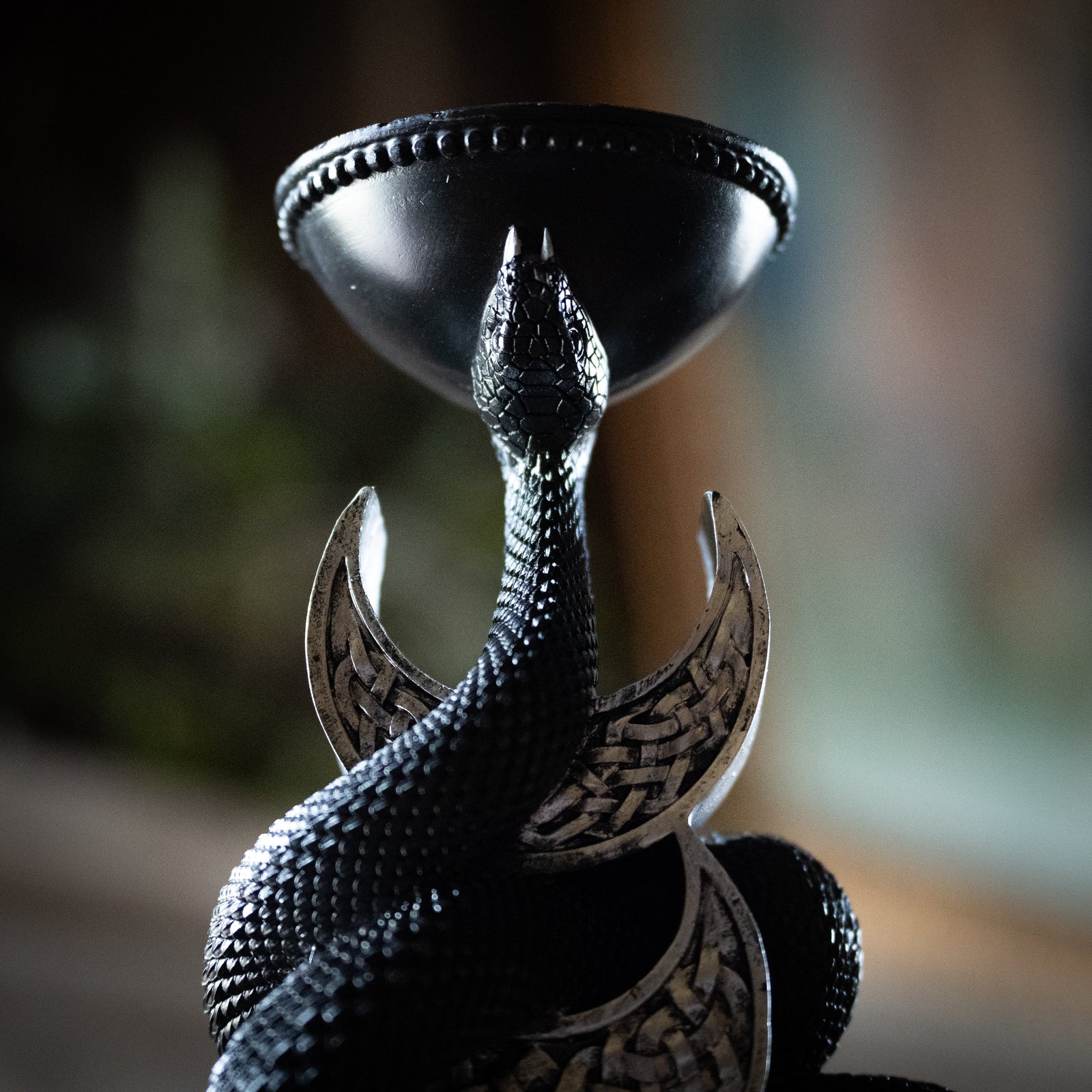 Black Serpent Candle Holder