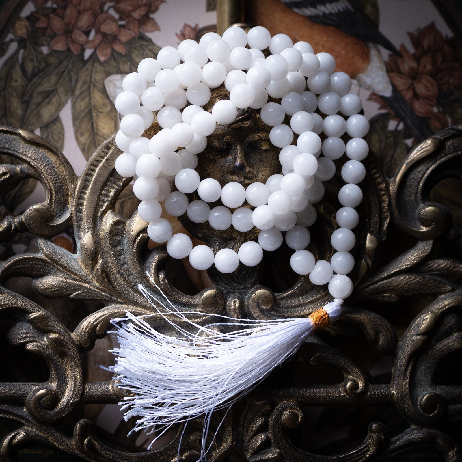 White Agate Mala (108 Beads)