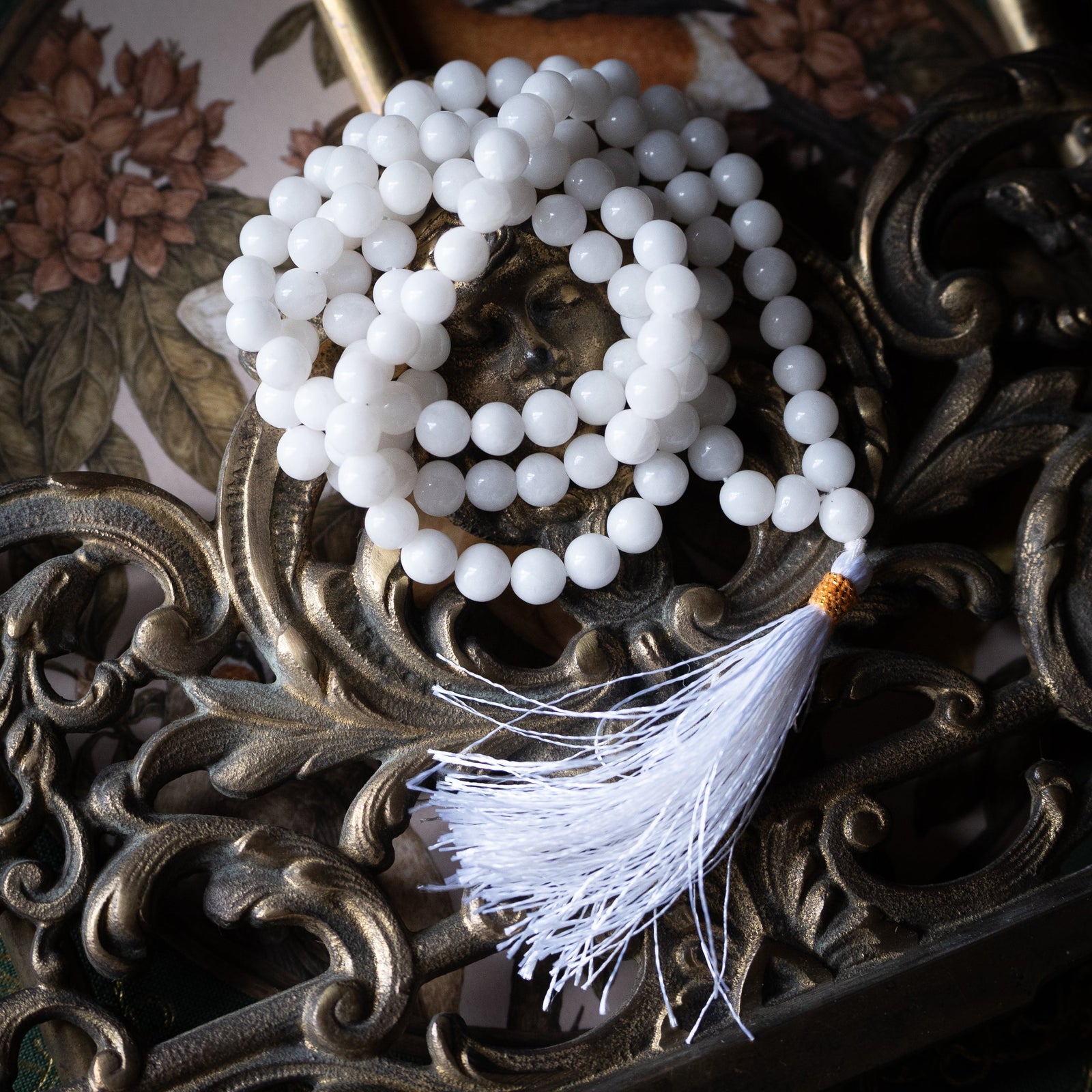 White Agate Mala (108 Beads)