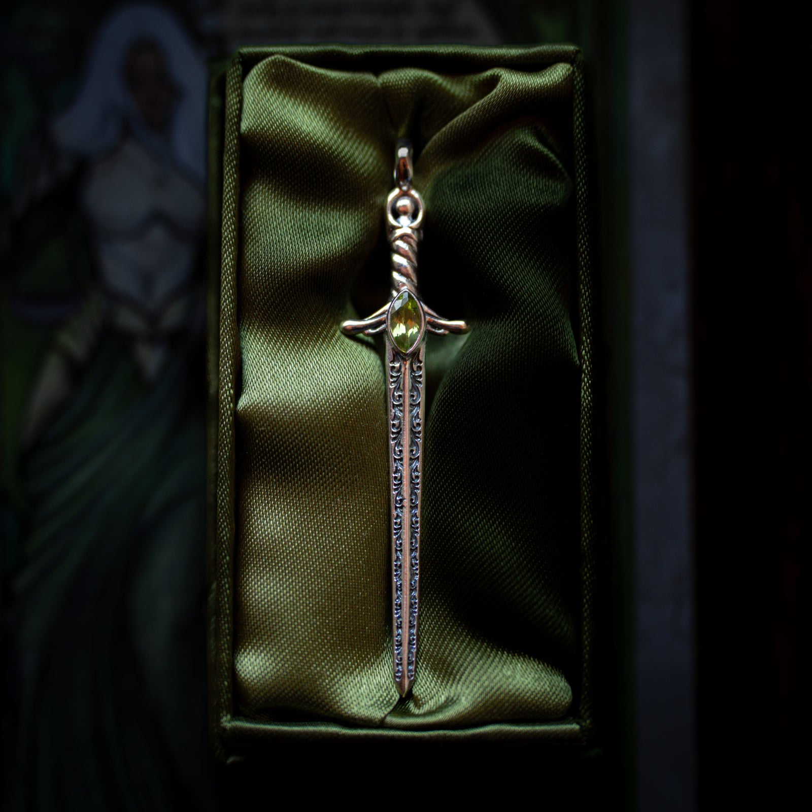 The Sword of Peridot Power Pendant (.925)