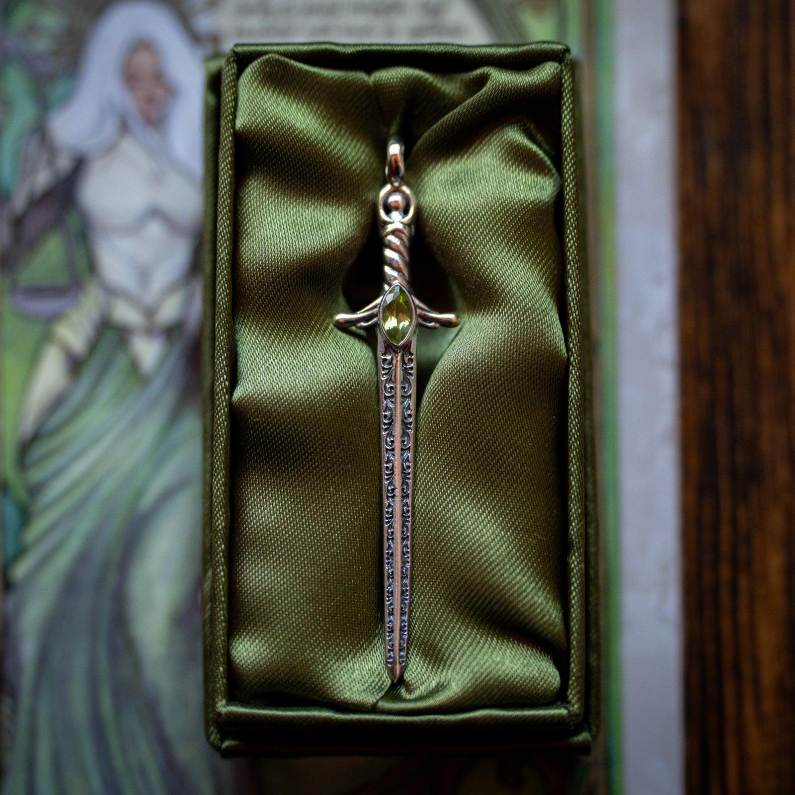The Sword of Peridot Power Pendant (.925)