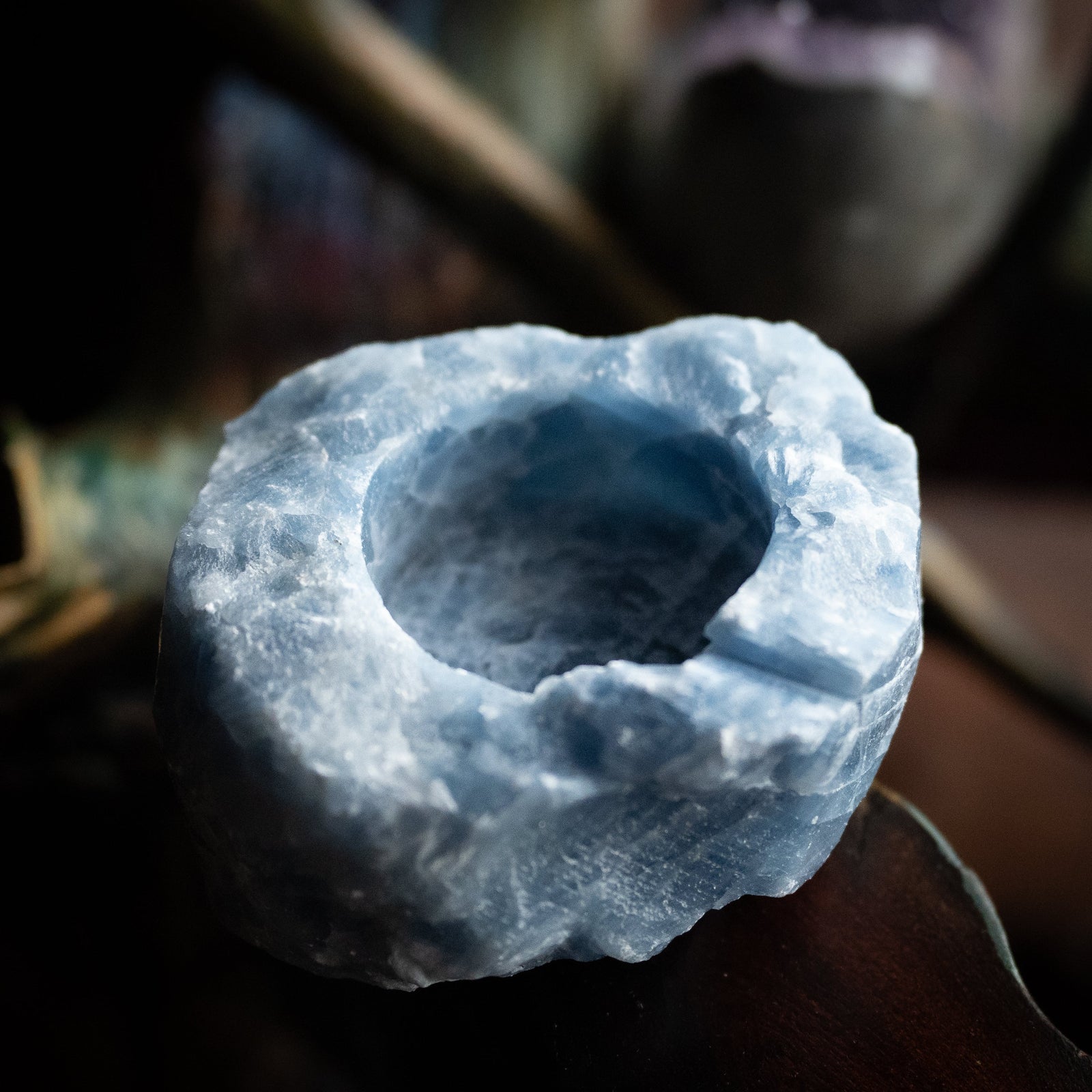 Blue Calcite Candle Holder (The Witches Moon® Exclusive)