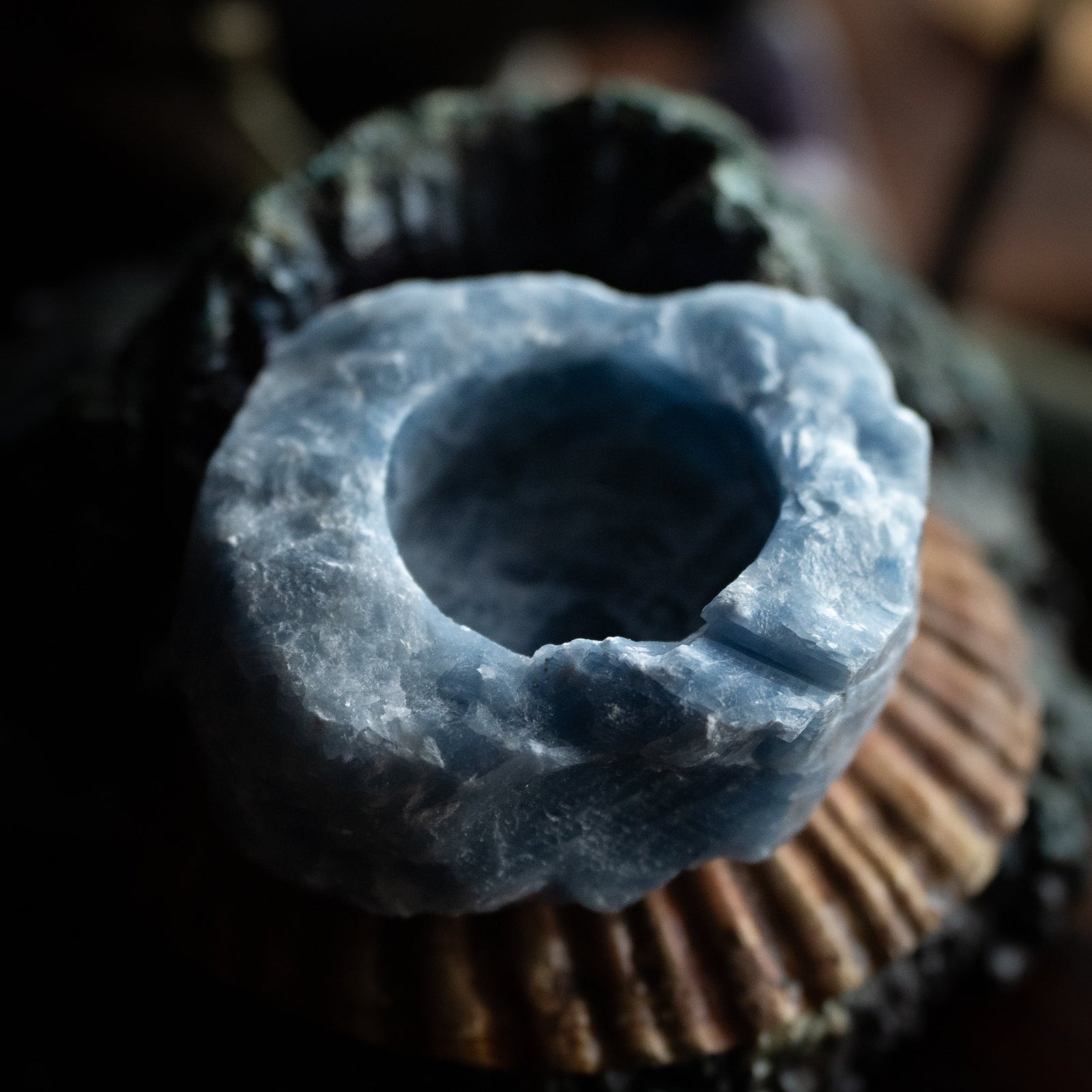 Blue Calcite Candle Holder (The Witches Moon® Exclusive)