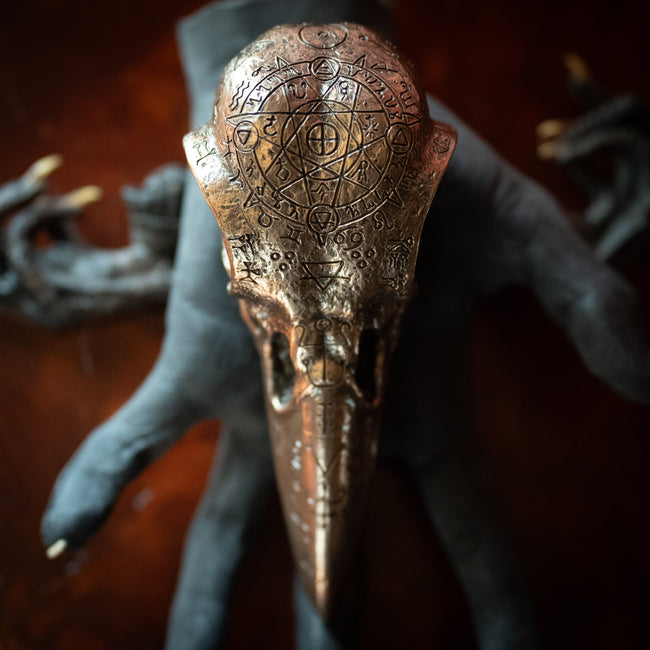 Bronze Raven Skull