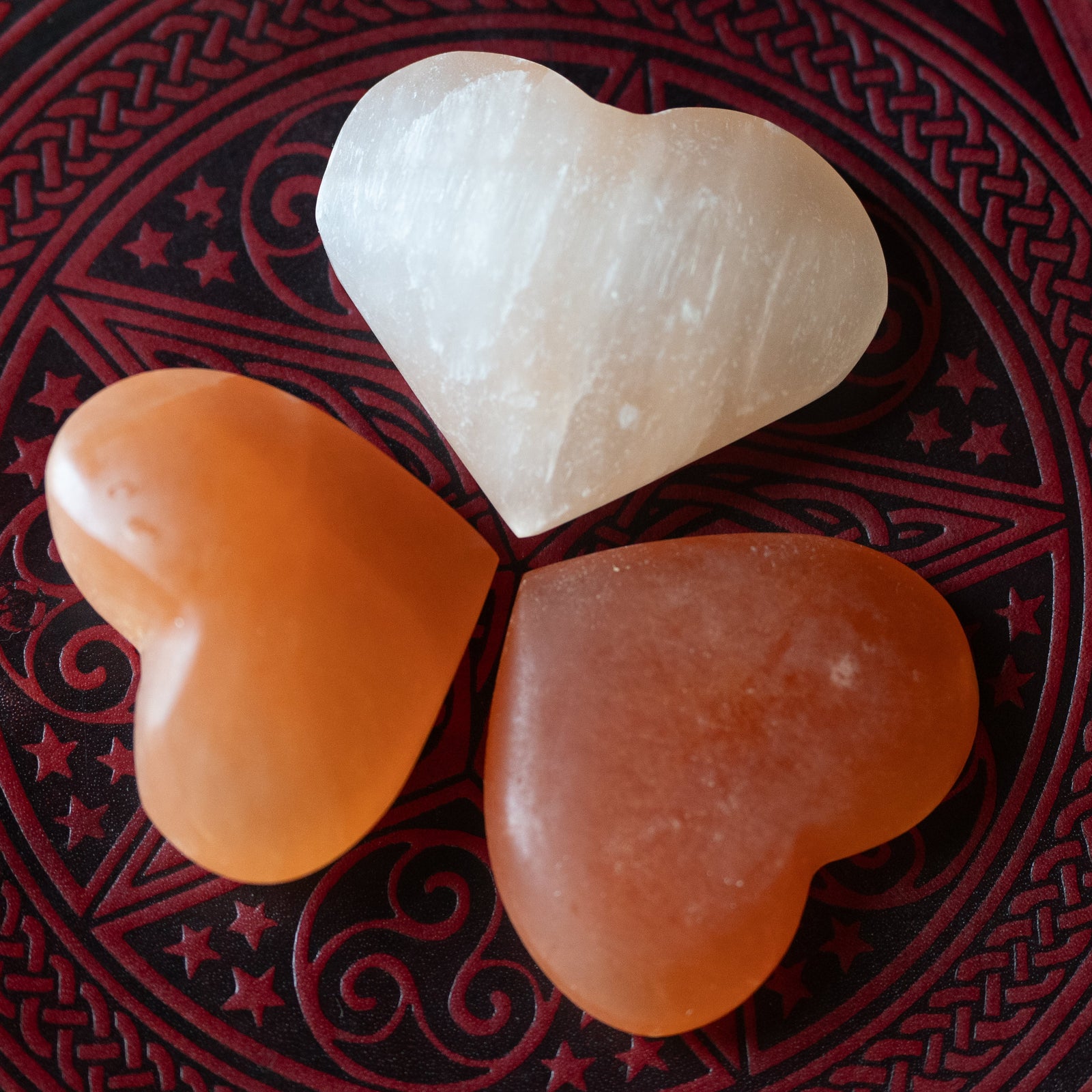 Orange Selenite Heart
