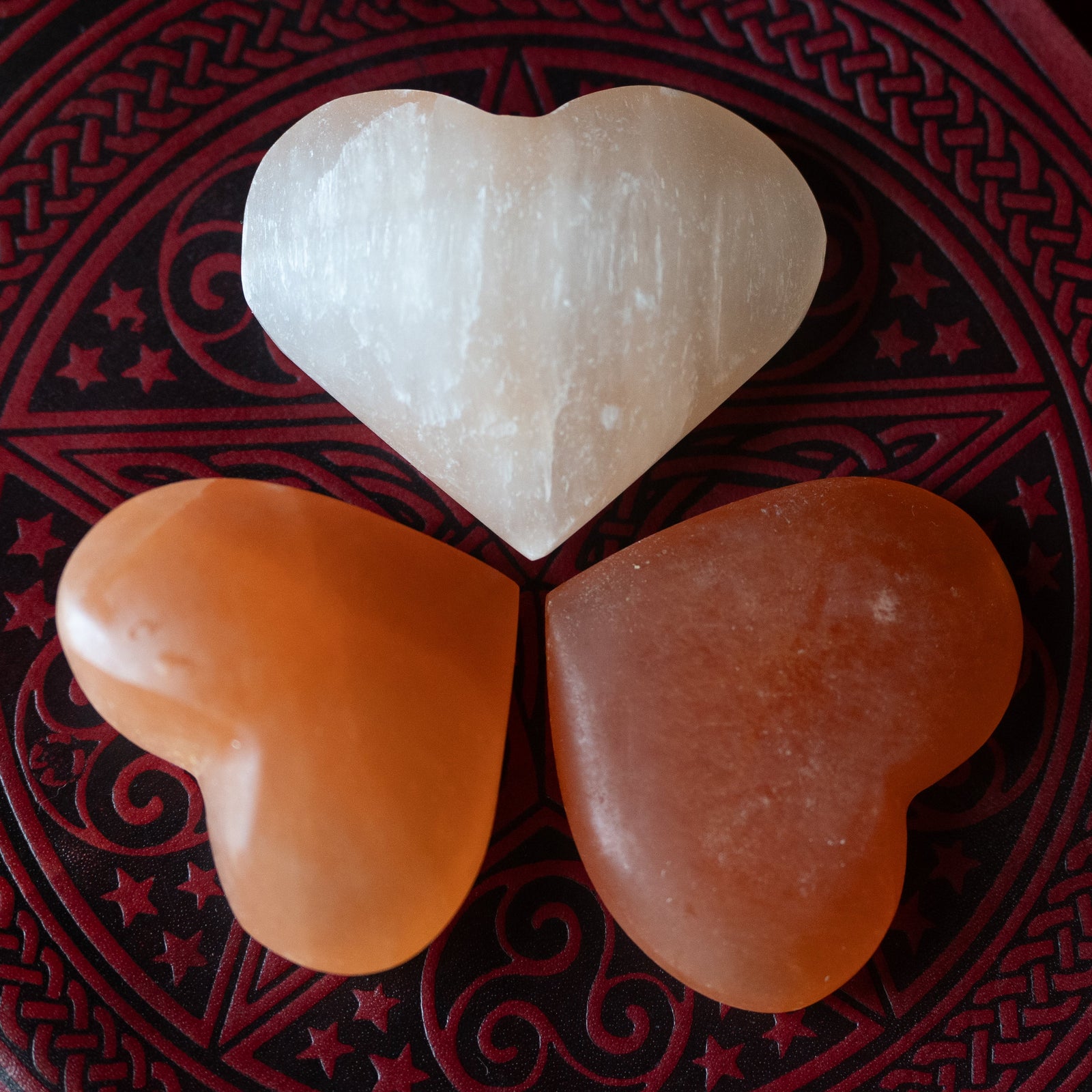 Orange Selenite Heart