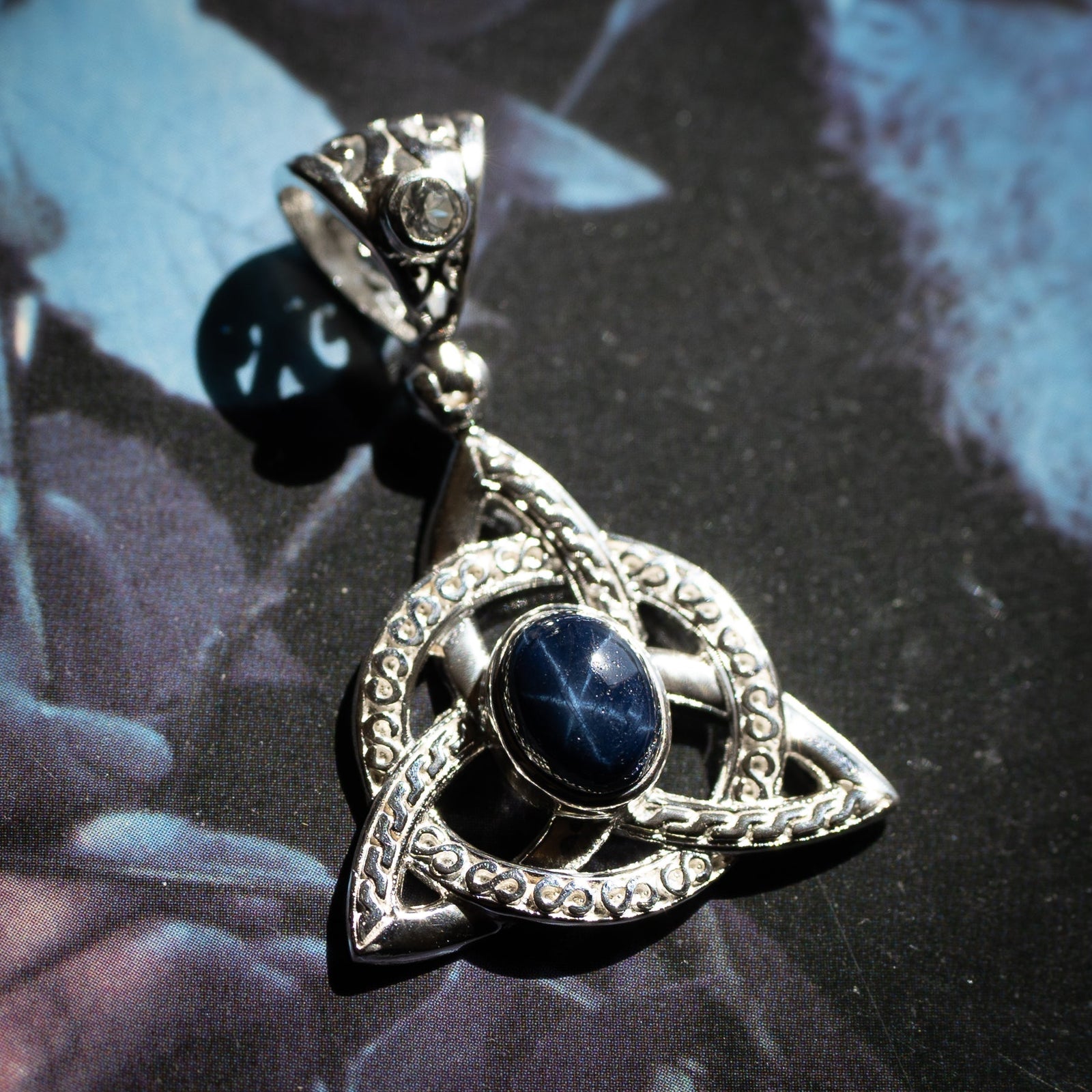 Star Sapphire Triquetra Pendant (The Witches Moon® Exclusive)