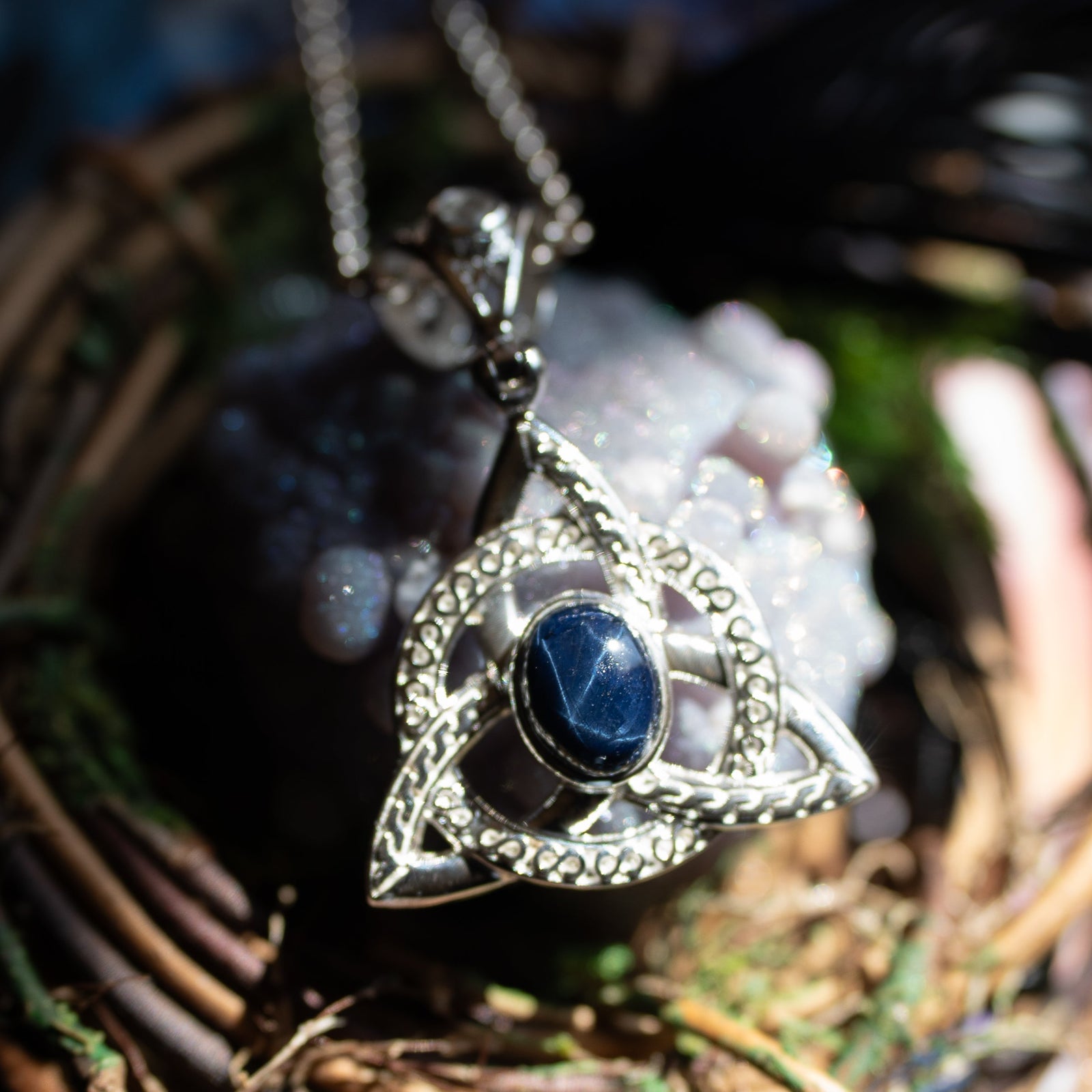 Star Sapphire Triquetra Pendant (The Witches Moon® Exclusive)