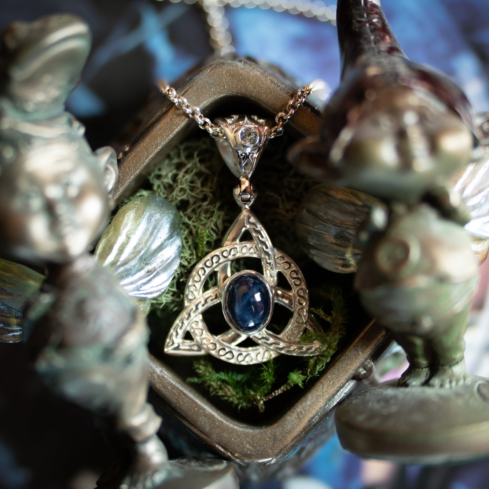 Star Sapphire Triquetra Pendant (The Witches Moon® Exclusive)