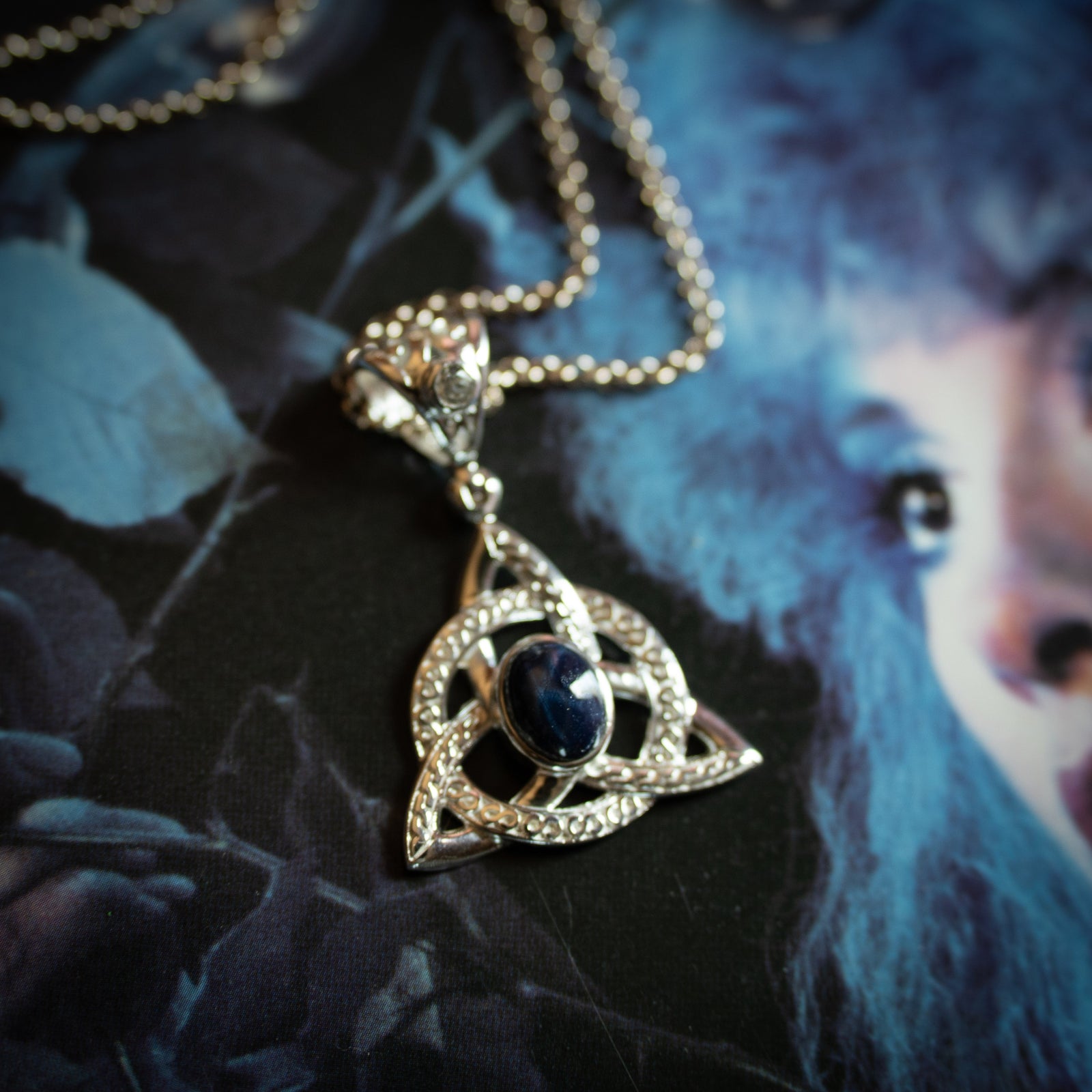 Star Sapphire Triquetra Pendant (The Witches Moon® Exclusive)