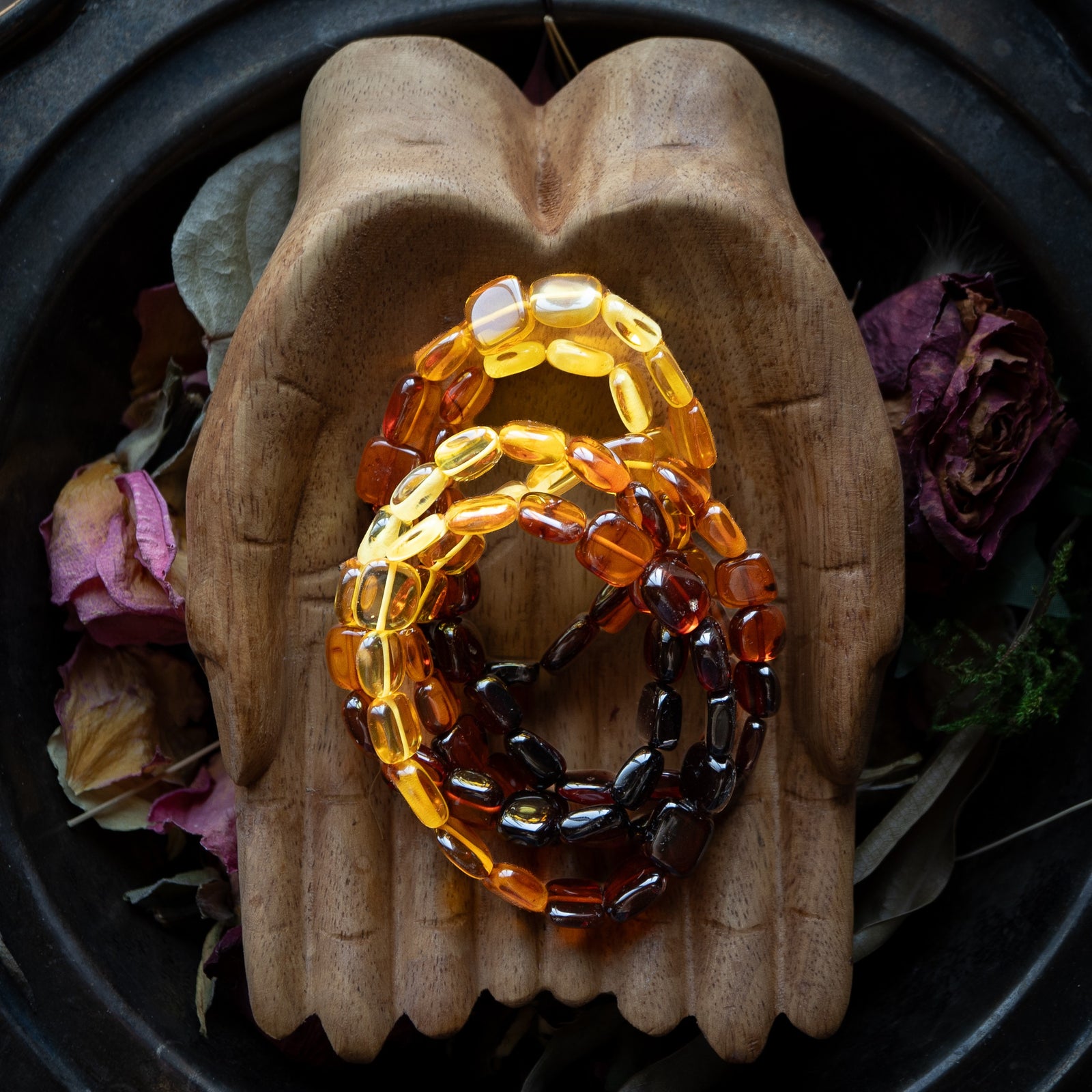 Multi-Color Amber Stretch Bracelet