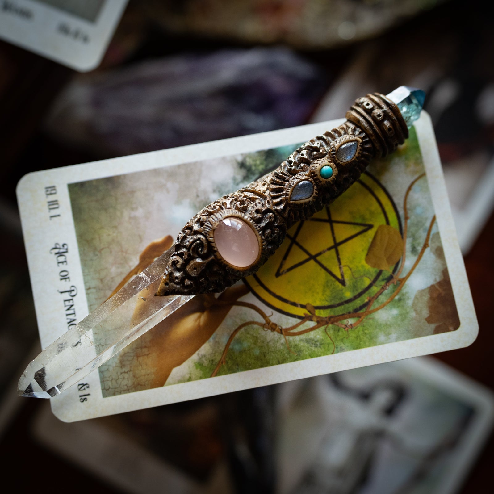 Handcrafted Multi-Stone Ritual Wand – www.thewitchesmoon.com