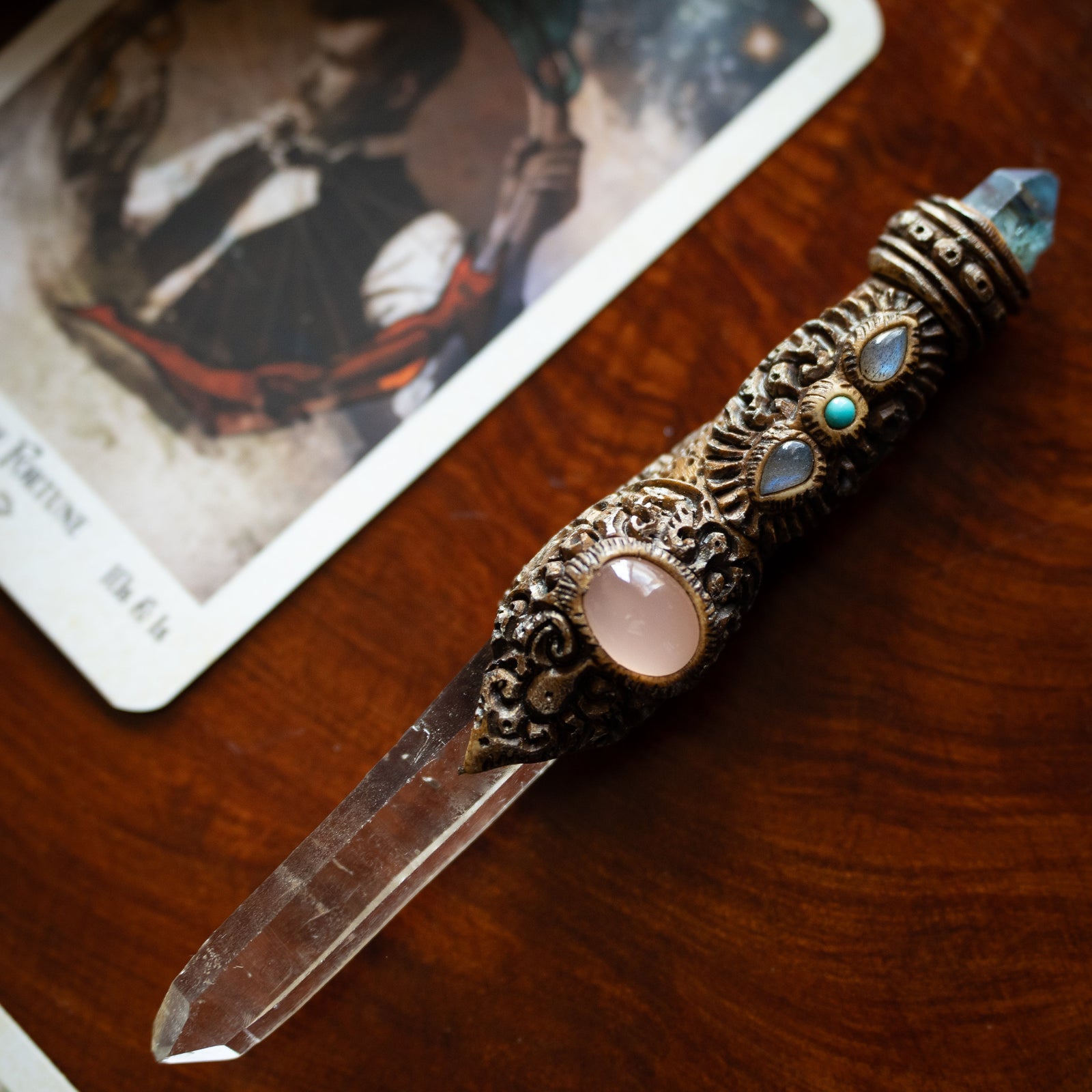 Handcrafted Multi-Stone Ritual Wand – www.thewitchesmoon.com