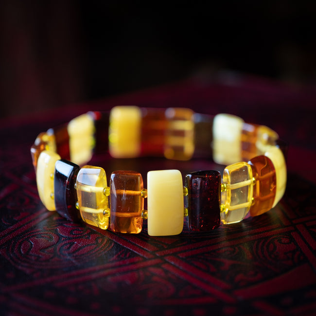 Multi-Color Amber Stretch Bracelet