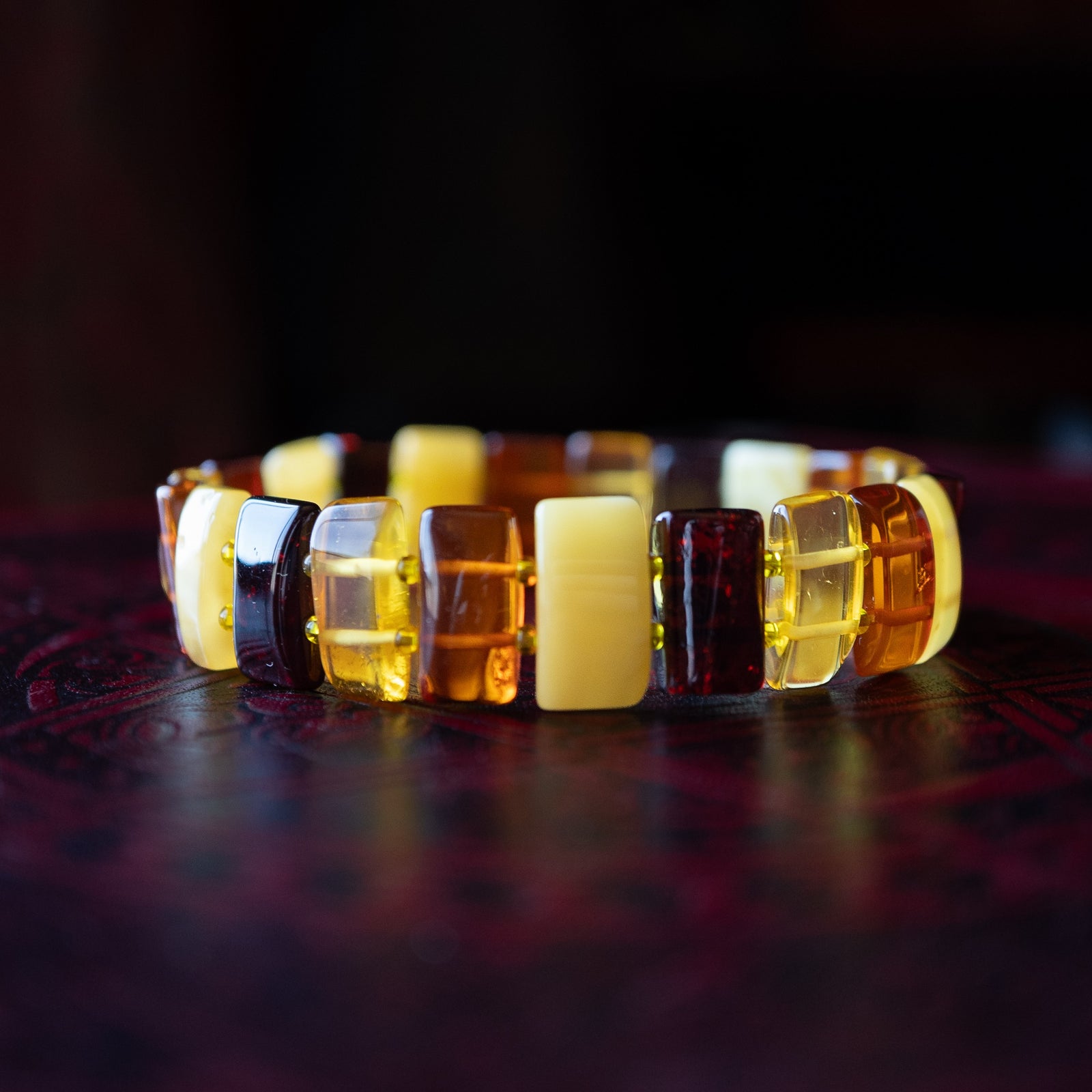 Multi-Color Amber Stretch Bracelet