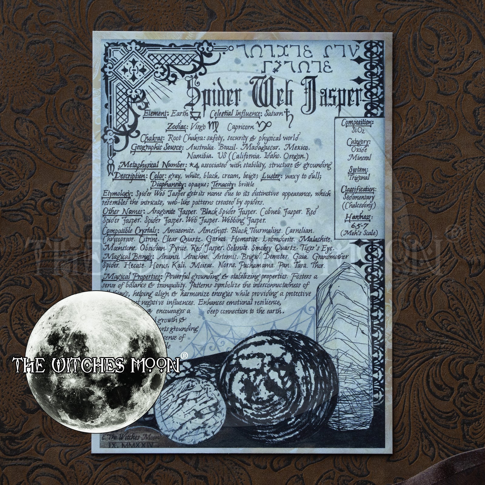 Spider Web Jasper Book of Shadows Artwork