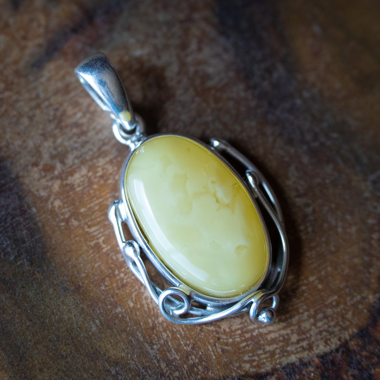 Butterscotch Amber Pendant (.925 Silver)