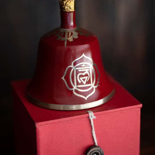 Red "Root Chakra" Tibetan Bell (Note "F")