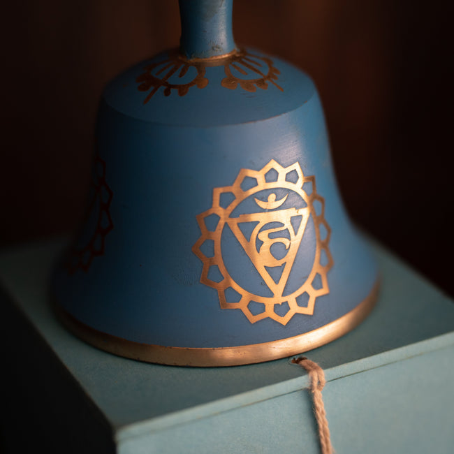 Sea Blue "Throat Chakra" Tibetan Bell (Note "A")