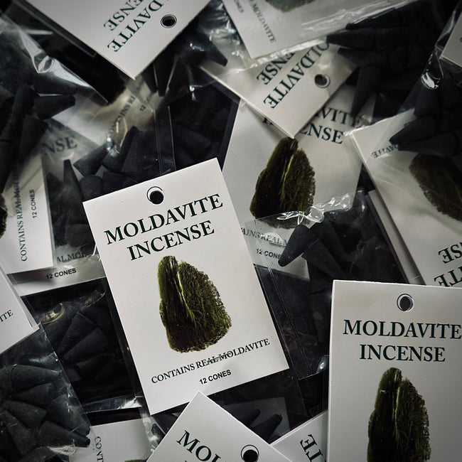 Moldavite Cone Incense (Real Moldavite)