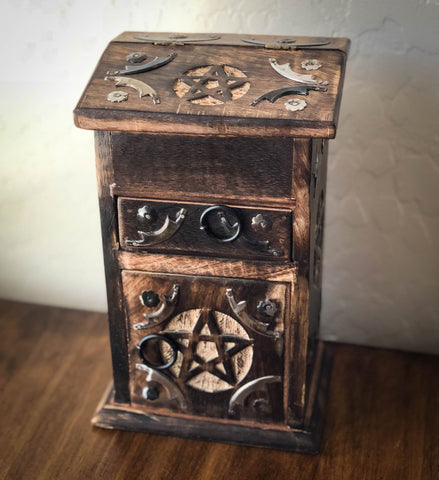 Triskelion Carved Wood Box