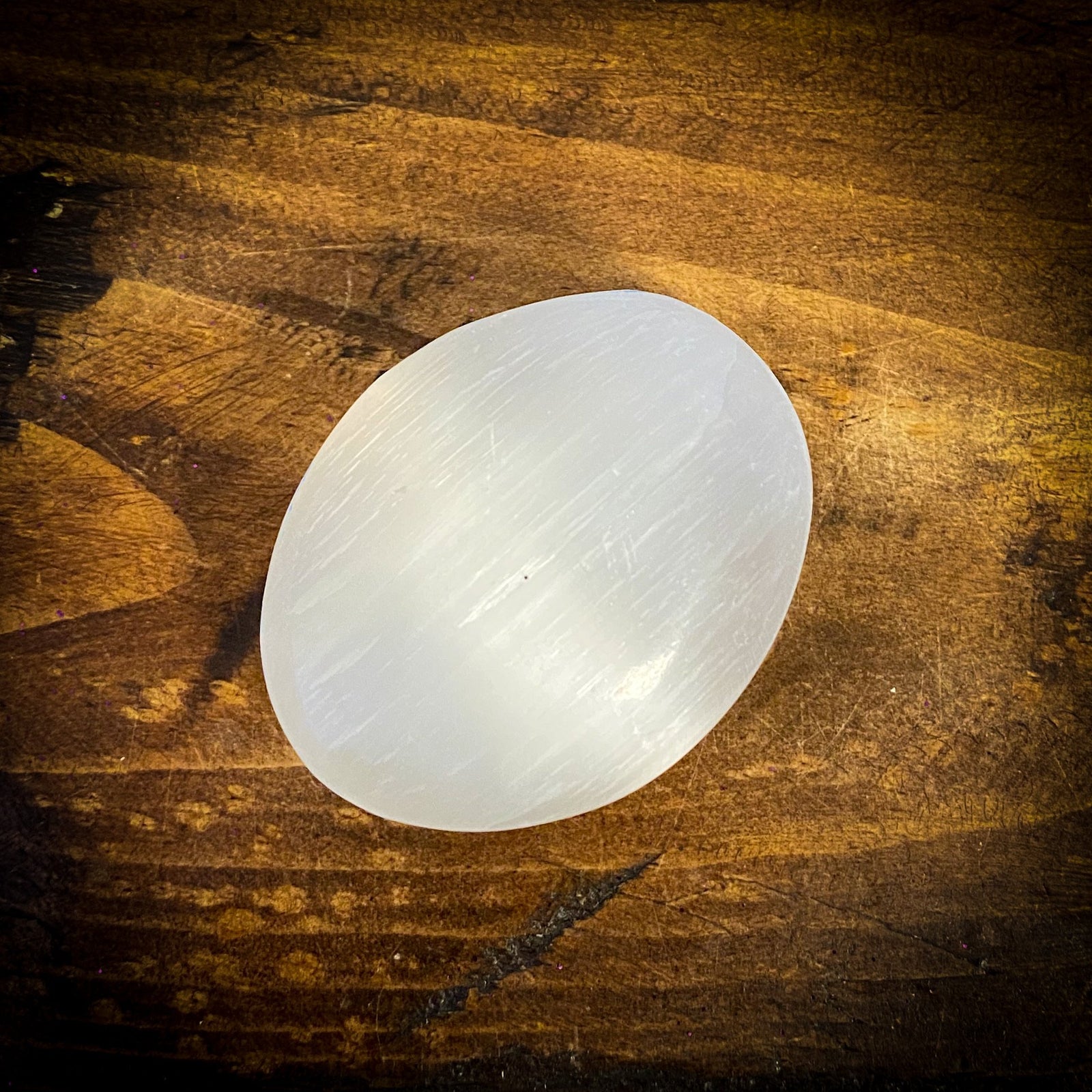 Selenite Palm Stone