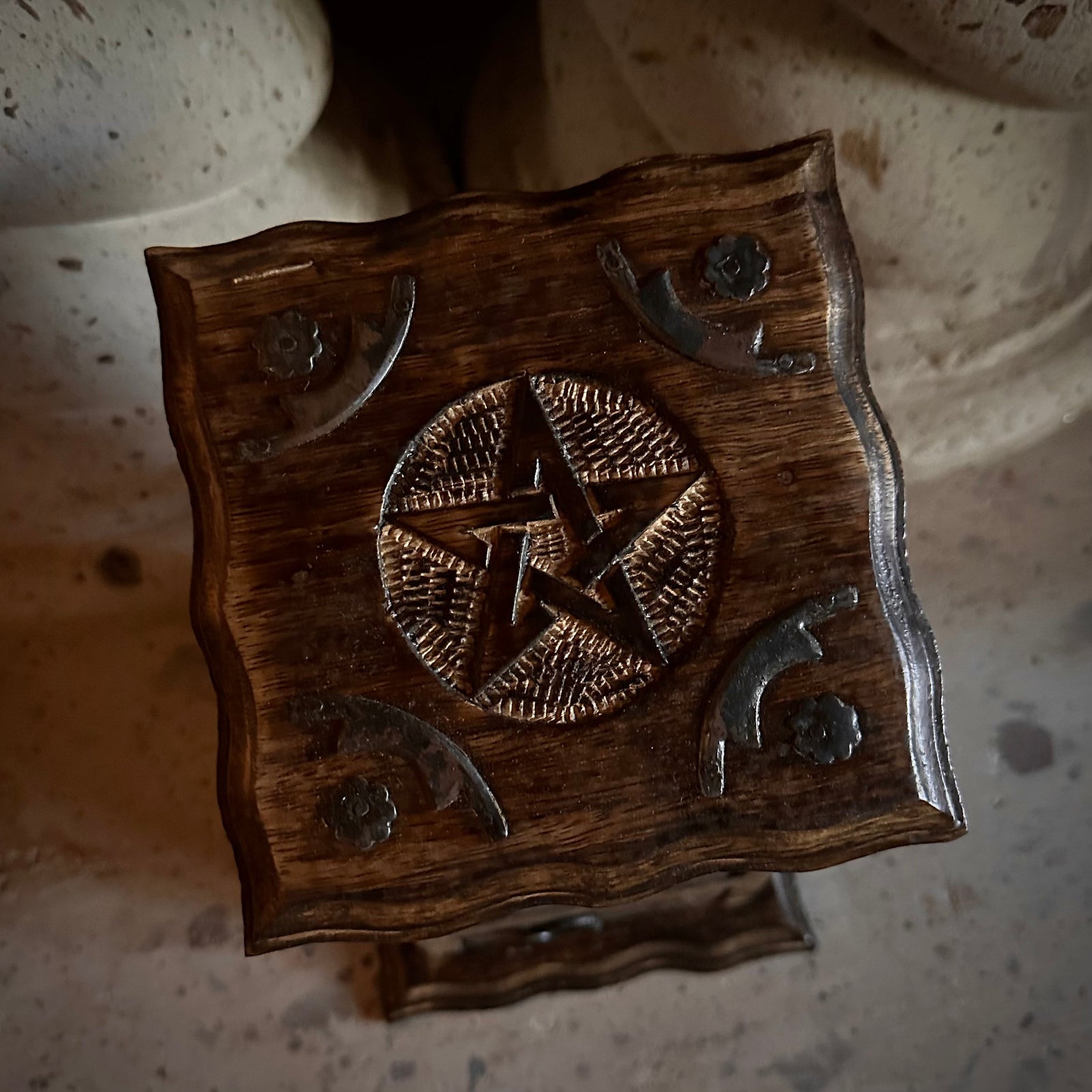Pentagram Wooden Chest