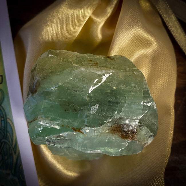 Green Calcite with Artwork